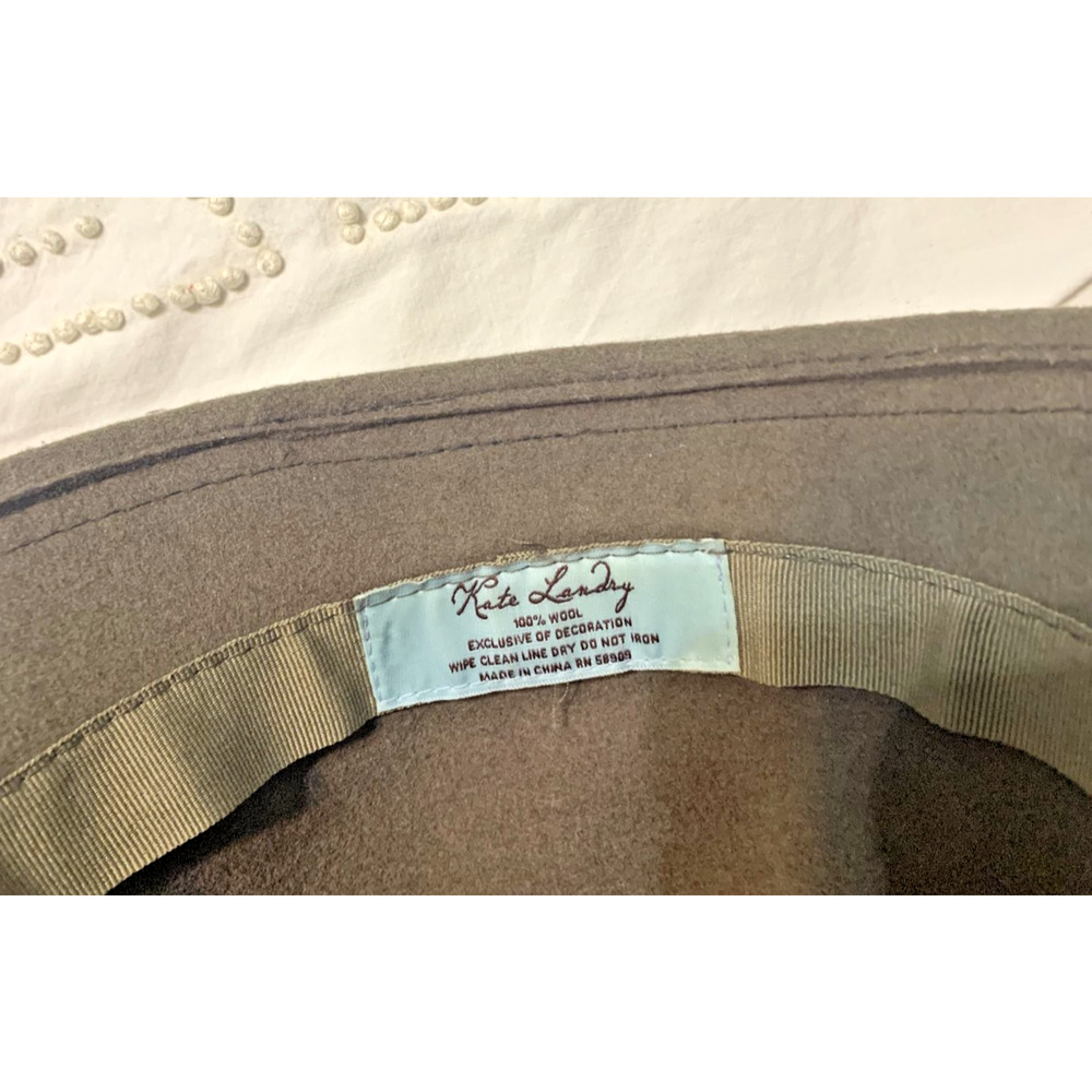 Kate Landry Women's Dark Brown 100 % Wool Cloche Bucket Hat - Picture 4 of 7